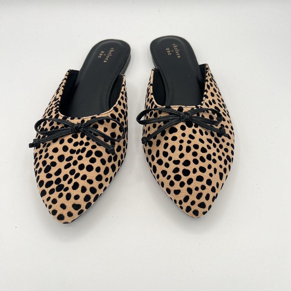 Chelsea & Zoe Women's Leopard Cheetah Bow Flats Slip On